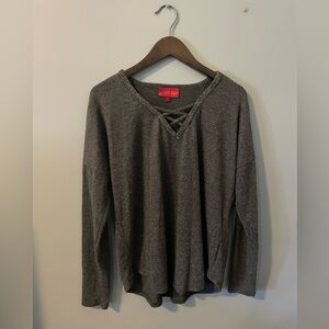 Jennifer Lopez Rhinestone V Neck Long Sleeve Shirt